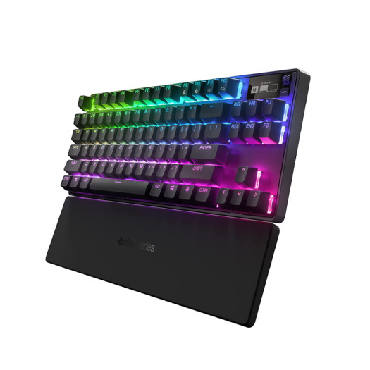 SteelSeries Apex Pro TKL Wireless 2023 Ed. - World's Fastest Mechanical Gaming Keyboard – Adjustable Actuation – Esports Tenkeyless – OLED Screen – PBT Keycaps – Bluetooth 5.0 – 2.4GHz – USB-C